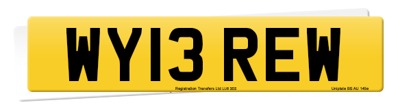 Registration number WY13 REW
